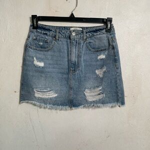 Forever 21 Blue/Ripped Skirt For Womens